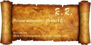 Rosenwasser Rudolf névjegykártya